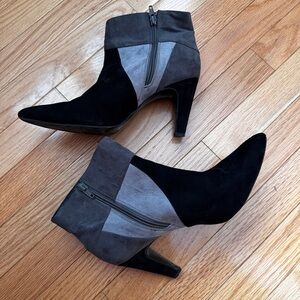 LIZ CLAIBORNE Stylish Black and Gray Women's Ankle Boots